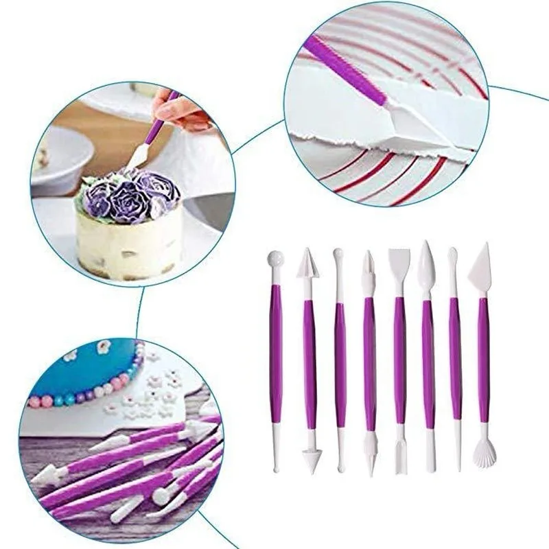 129pcs/set Turntable Multifunction Cakes Decorating Kit Pastry Tube Fondant Bakery Tools Party Kitchen Dessert Baking Supplies