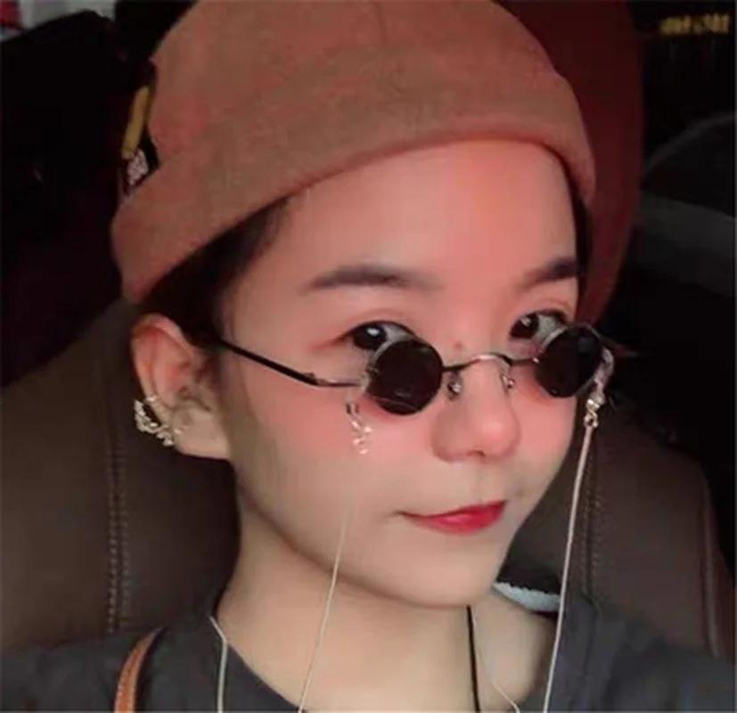 Retro Mini Sunglasses Round Men Metal Frame Gold Black Red Small Round Framed Sun glasses For Women Driver Goggles
