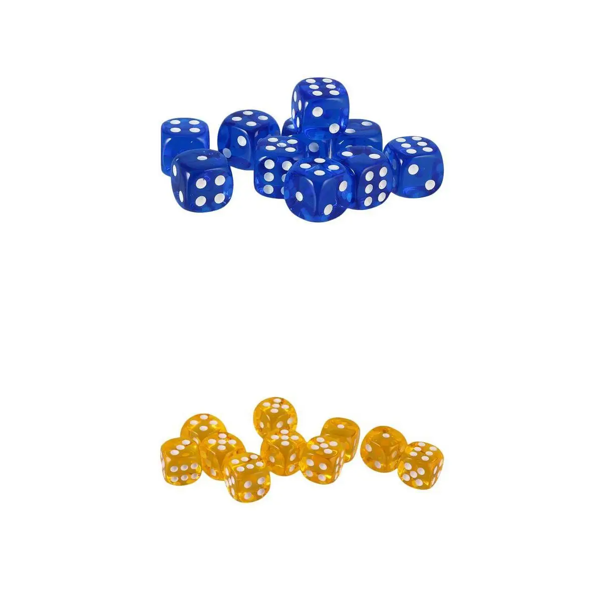 Pack of 20pcs Acrylic Six Sided D6 Dice for DND TRPG Party Board Game Toys 