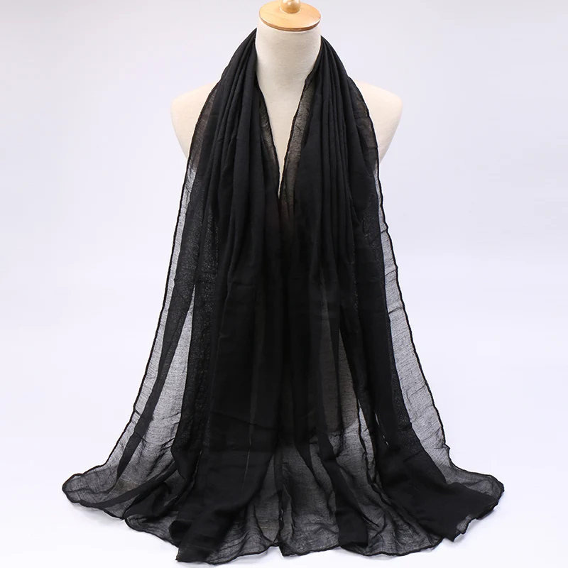 Горячая Распродажа, женские шарфы, простой хиджаб из вискозы, мягкие однотонные мусульманские шали, женский платок, модный тюрбан - Цвет: 36