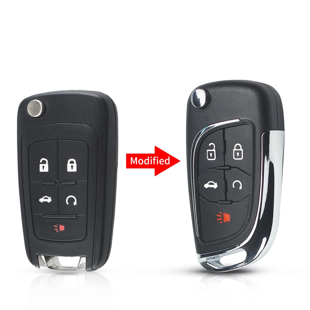 KEYYOU модифицированный чехол для ключа автомобиля для Chevrolet Cruze Aveo Malibu Epica Lova 2009 2010 2011 2012 2013 - Количество кнопок: 5 Buttons