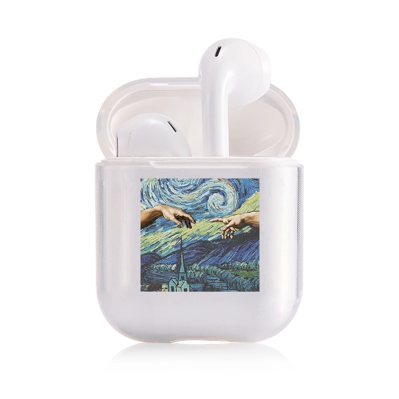 I300155 Карамельный чехол для наушников Airpods 1 2 Чехол Мона Лиза художественный Рисунок Давид линий Твердый чехол Coque Fundas для Airpods чехол - Цвет: I300155
