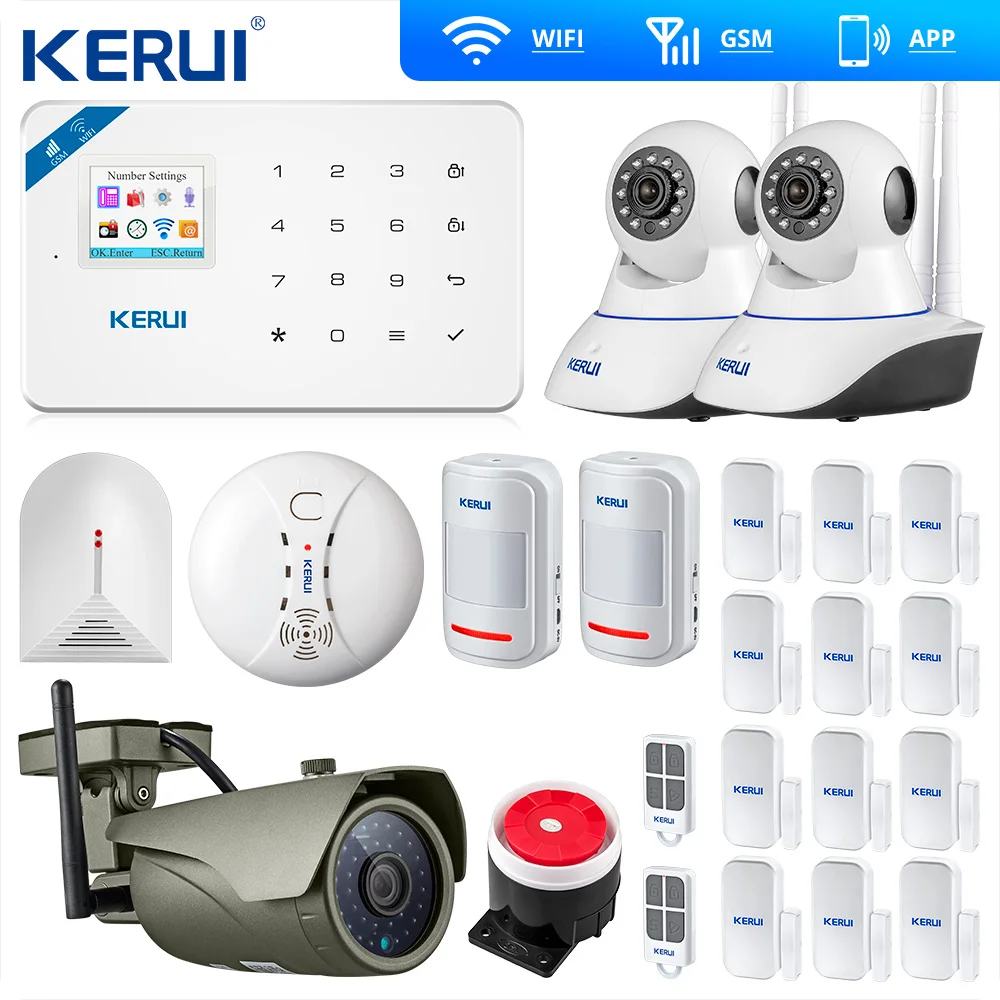 Kerui W18 WI FI GSM SMS домашняя охранная ЖК дисплей сенсорный Экран сигнализации Панель