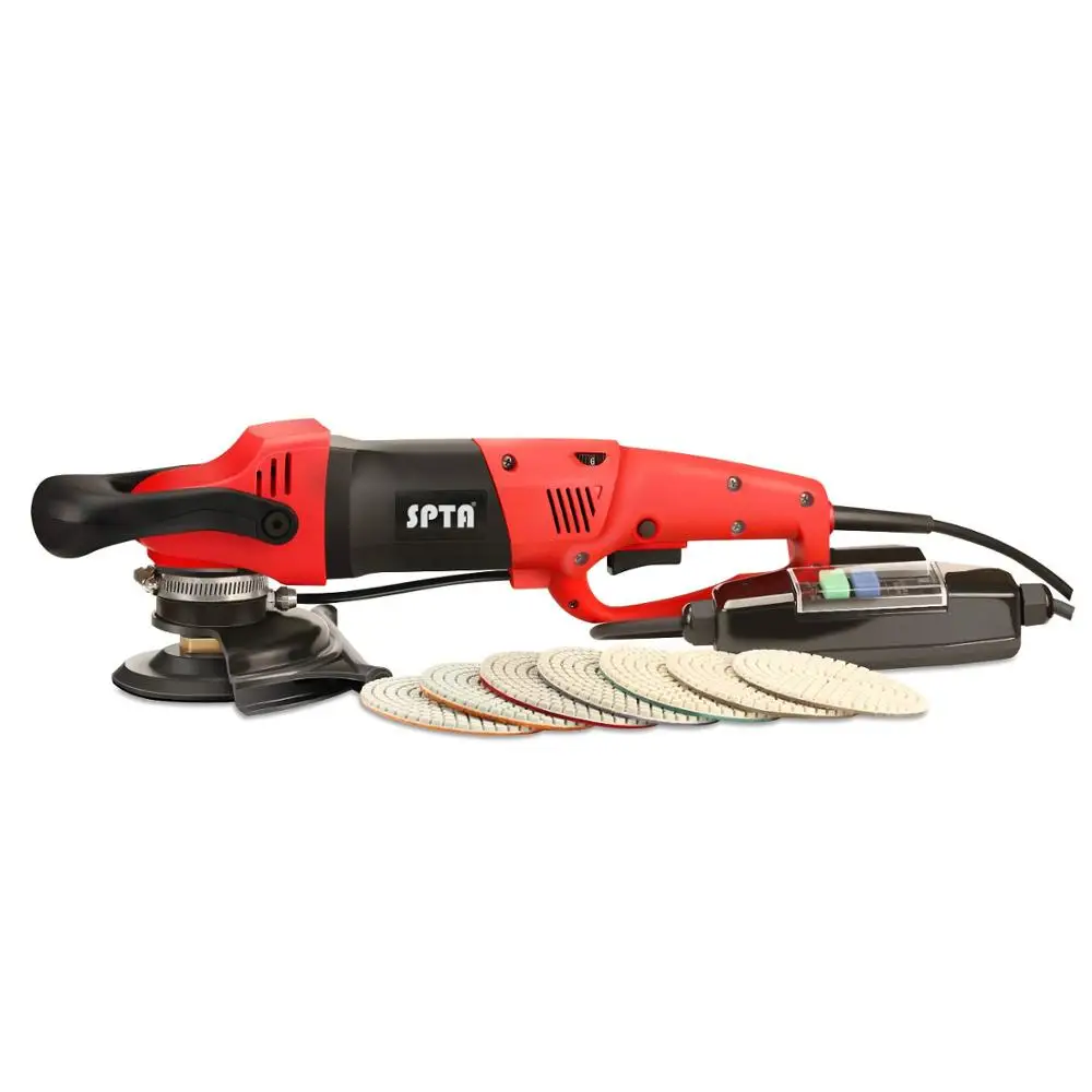 110V polisher set SPTA 4 дюйма(100 мм) Переменная скорость влажный бетонный полировщик/шлифовальный набор с бетонный, Алмазный полировщик для мрамора - Цвет: 110V polisher set
