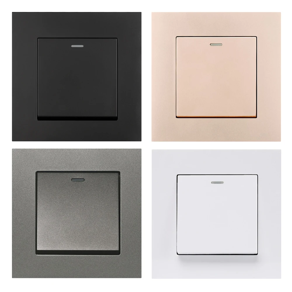 

Simple Style PC Panel 1 Gang 2 Way Pass Through On / Off Light Switch Switched Wall Rocker Switch AC 12-250V 16A