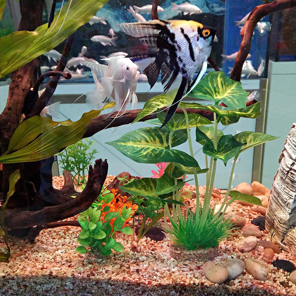 Aquarium Fish Tank Simulation Landscaping Flower Leaf Plant Ornament Decoration