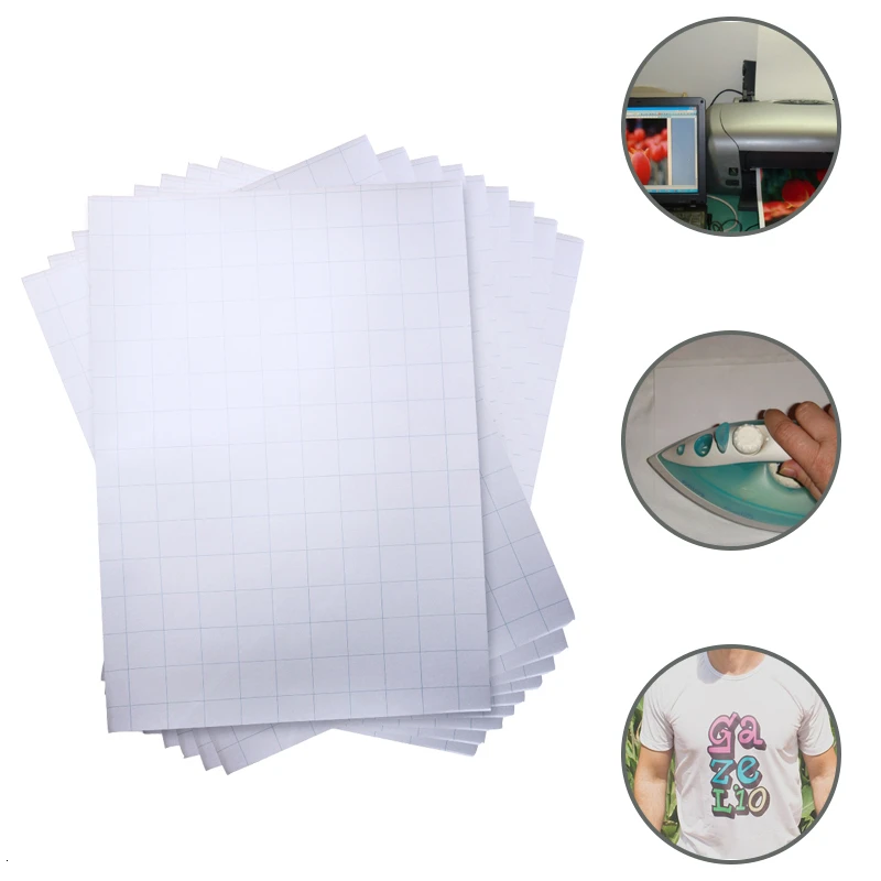 

10PCS Sheets T-Shirt A4 Heat Transfer Paper Iron On Inkjet Heat Transfer Paper for Light Dark color Fabric Cloth Christmas Gift