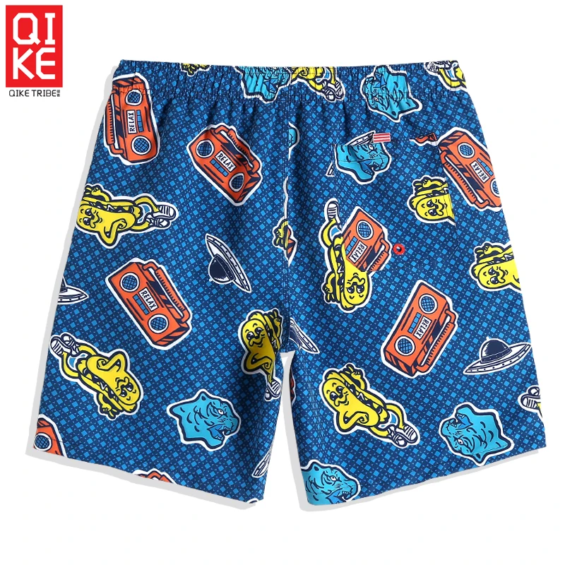 Summer Sexy Grid Bathing suit Swimsuit hawaiian bermudas joggers printed Board shorts Quick dry surfing Briefs mesh