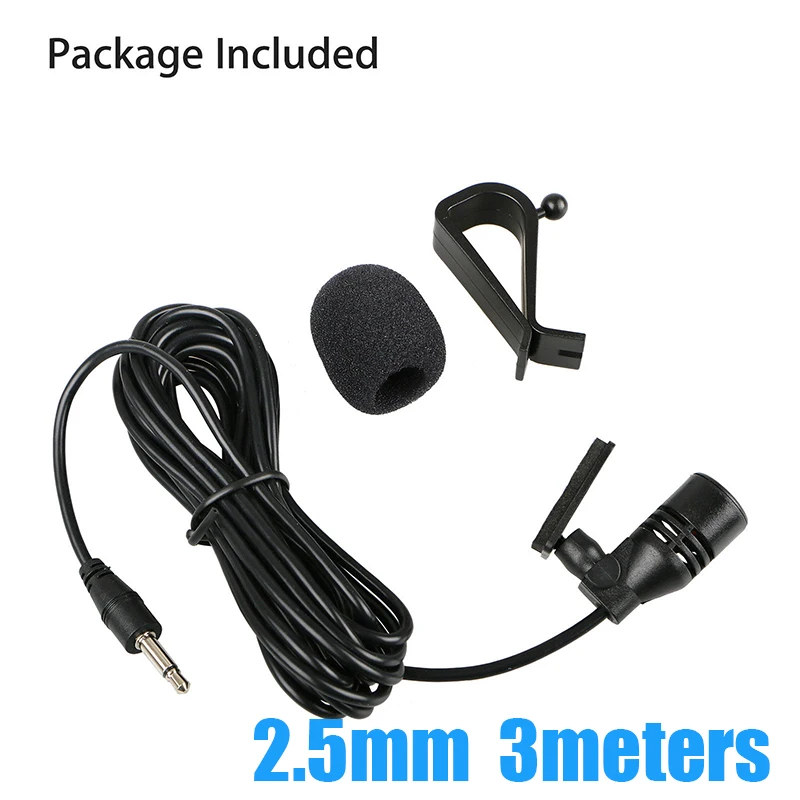

2.5mm Microphone Auto Car Radio Stereo GPS Bluetooth Audio External Clip Mic Set