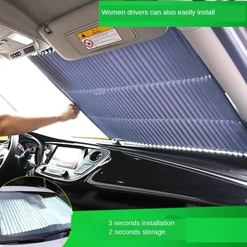 

Universal Car Retractable Sunshade Windshield UV-protection 51.2'x18.1'
