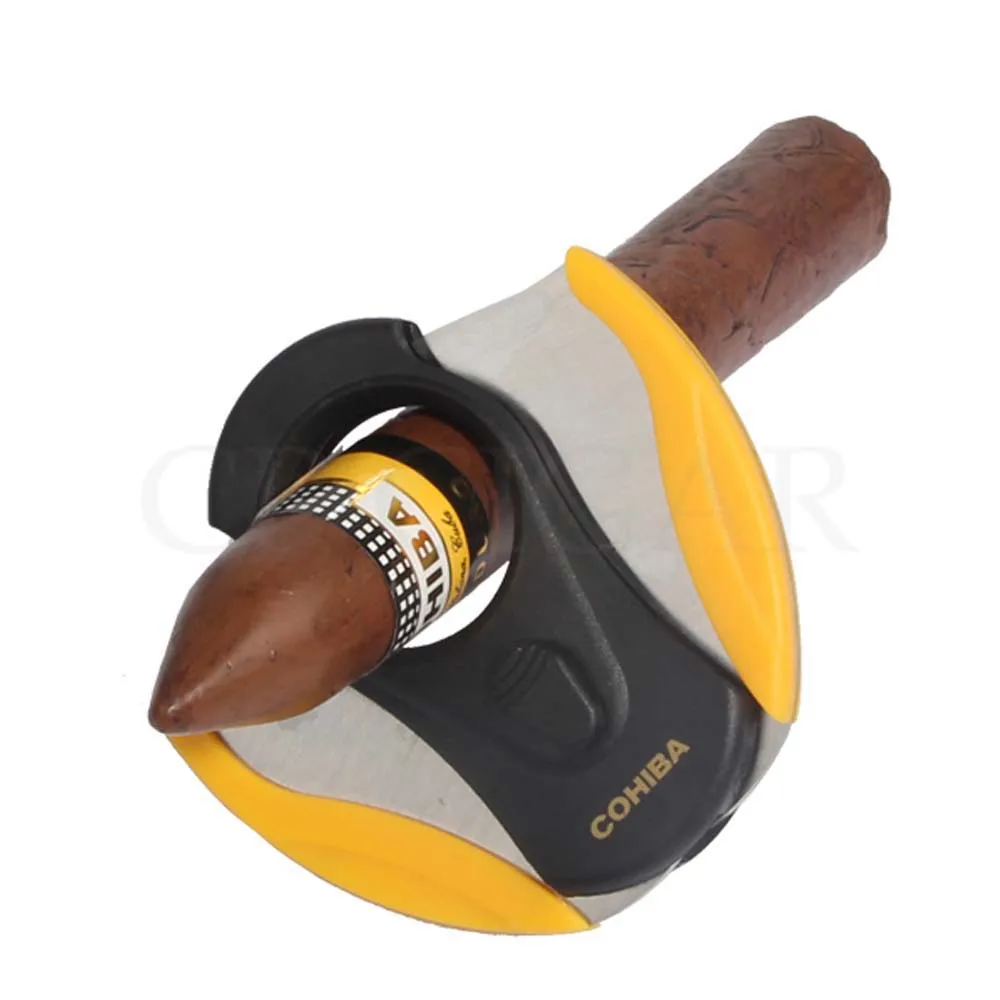 COHIBA металлический сигары резак острый пластик нержавеющая сталь сигары резак с двойным лезвием карманные сигары гильотина W/Подарочная коробка