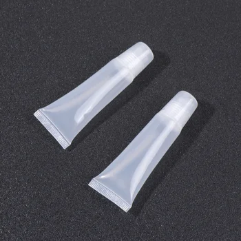 

50 pcs Empty Tubes Refillable Travel Transparent Oblique Mouth Cosmetic Container Soft Tube for Lip Balm
