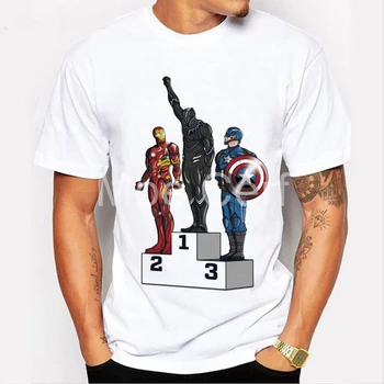 

PANTHER POWER T-Shirt Captain America Black Panther T Shirt Marvel Superhero Avengers Civil War Summer T-Shirt L17-34