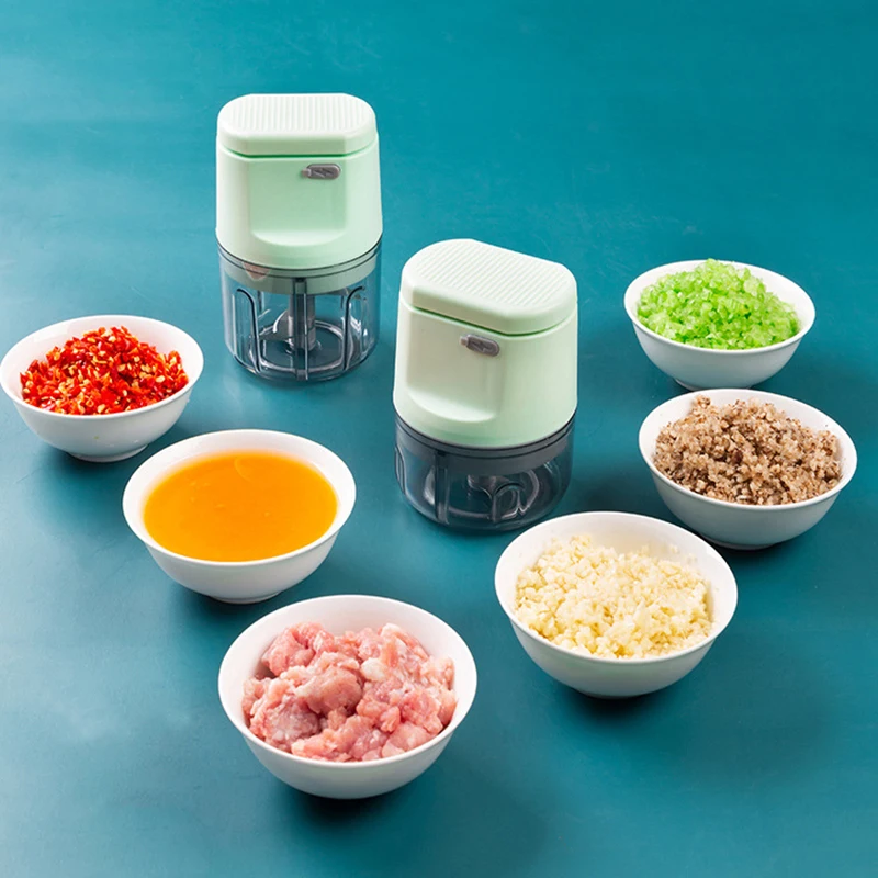 Tritatutto elettrico senza fili USB per aglio, tritacarne, tritacarne, utensili da cucina, robot da cucina ricaricabile_voghion.com