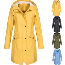 

Oversize WOMEN Solid Warm Fashion Hooded Windbreaker Outdoor Jackets Windproof Long Parka Hooded Coats Outdoor Essentials