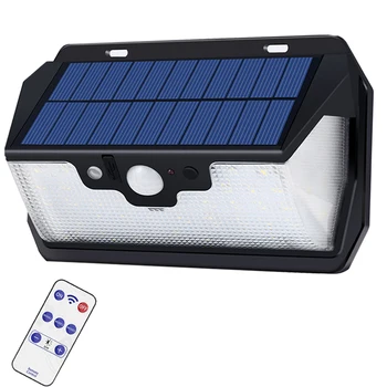 

55 LED 900lm Solar Light remote control radar smart 3 side lighting Sensor water IP camp street wall lamp yard