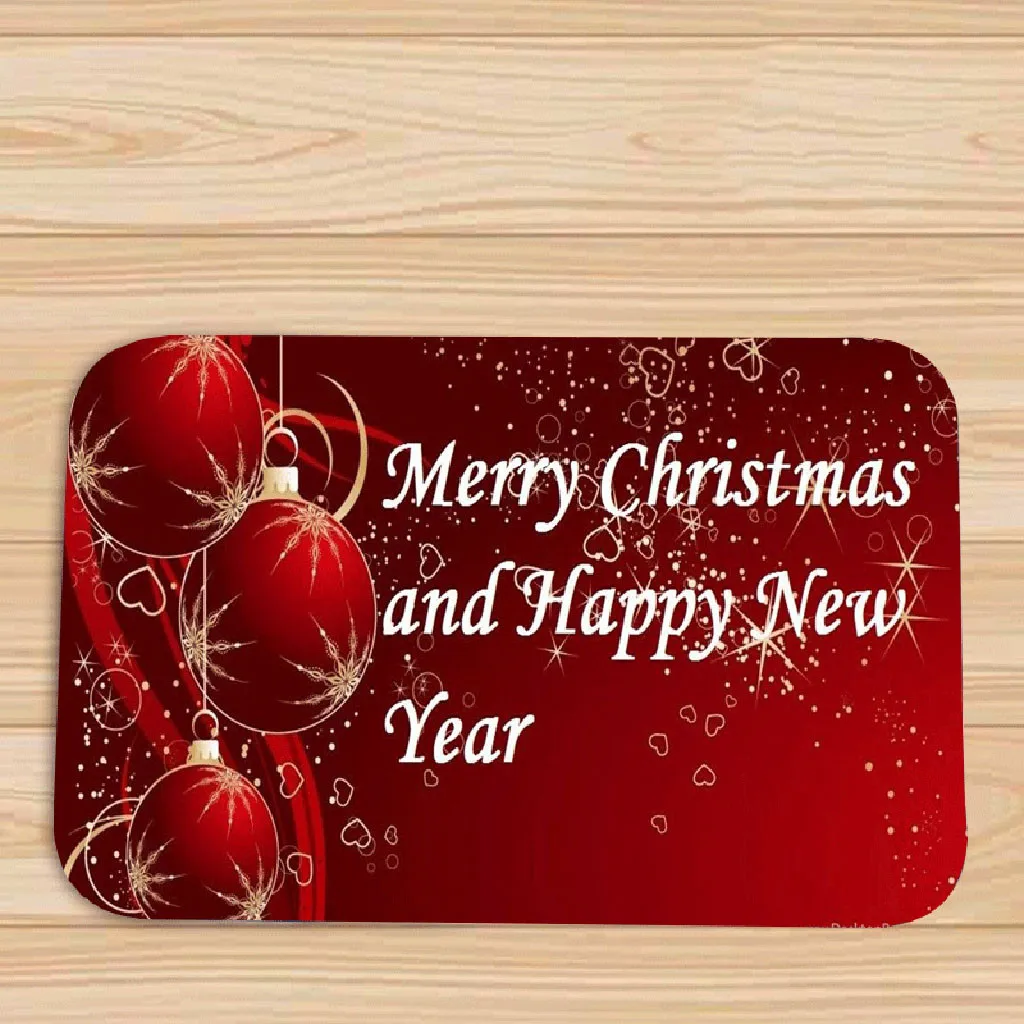 Счастливого Рождества Снежинка Рождественский шар красный фланелевый нескользящий ковер 40x60 см с Рождеством год украшения