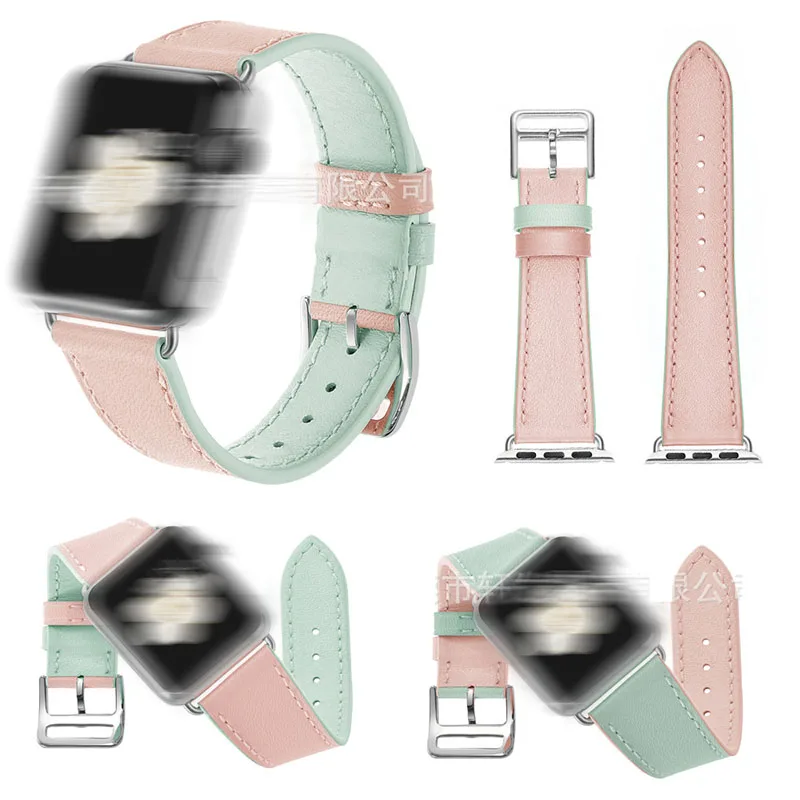 Ремешок Beauty Woman для Apple Watch 1/2/3/4 #38 мм 42 двухсторонний цветной кожаный ремешок iwatch