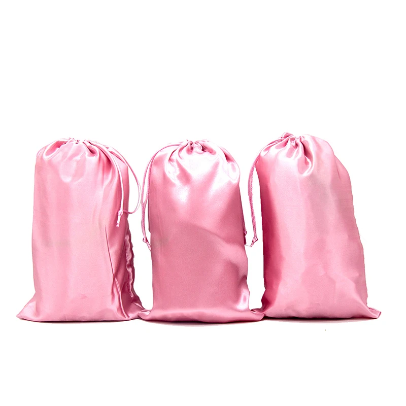 Light pink 16 цветов 18x30 см пустой светильник розовый, розовый, ярко-розовый девственные волосы упаковка атласный Шелковый пакет подарок пряди для волос упаковка сумки - Цвет: Light pink