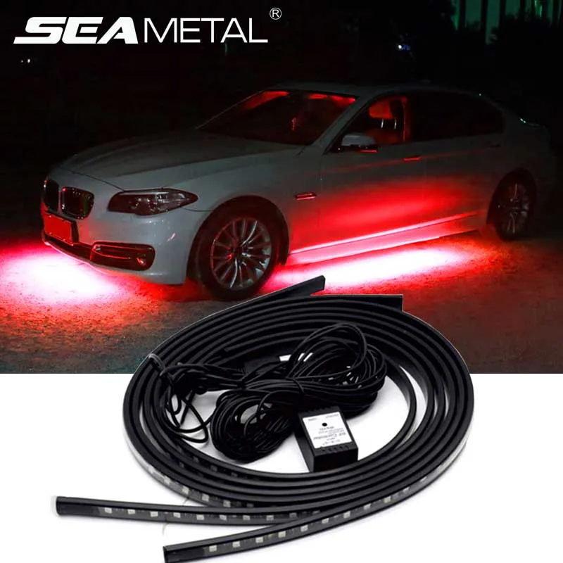 12 В Автомобильная Гибкая ленсветильник s LED RGB авто подсветка декоративная лампа