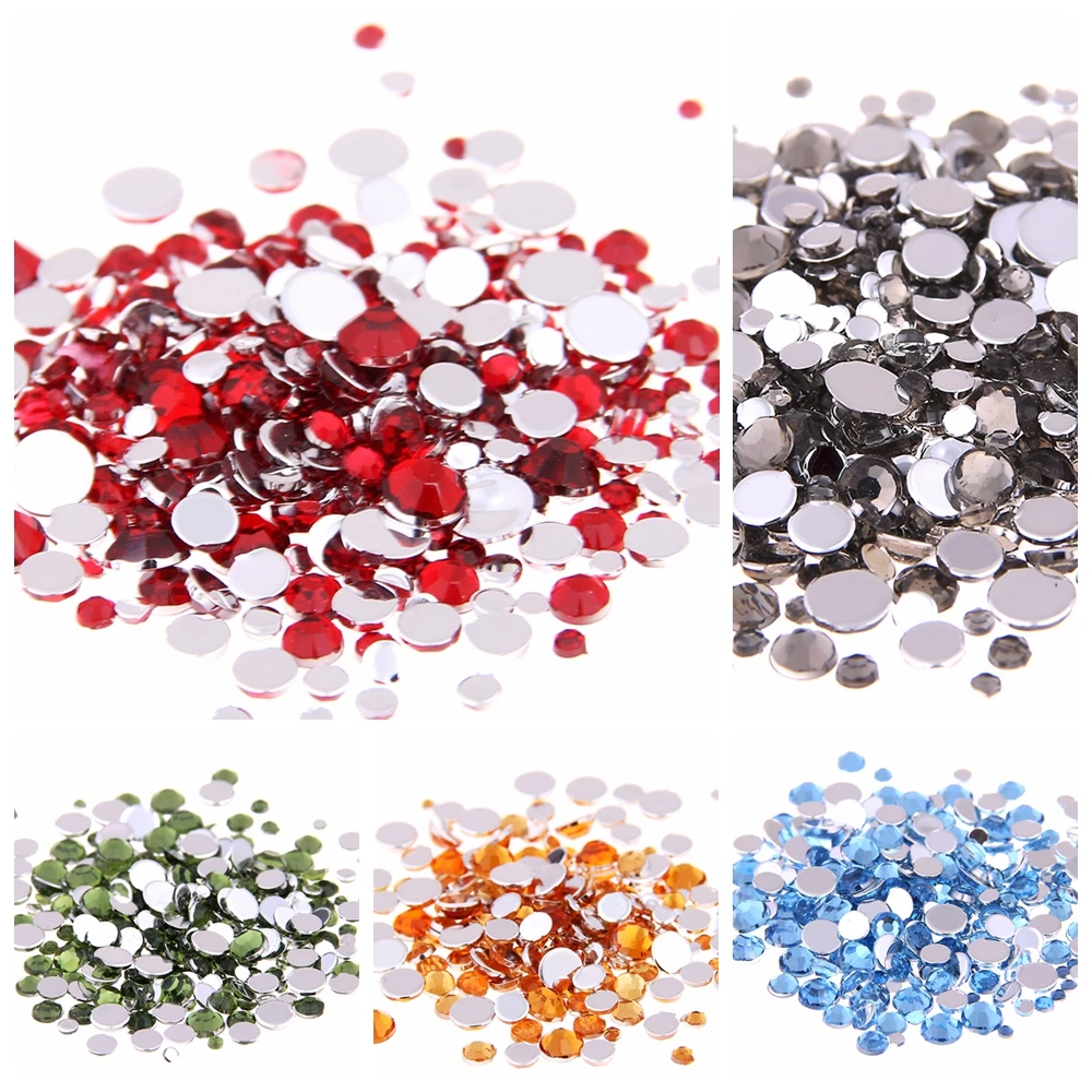 

30 Colors Acrylic Rhinestones Gems 2000pcs 4mm For Nail Art Decoration Non Hot Fix Nails Flatback DIY Decorations