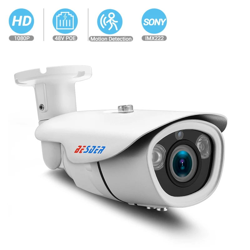BESDER PoE Zoom IP камера видеонаблюдения Водонепроницаемая наружная ручная зум