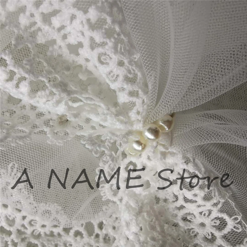 Фата свадебная женская с кружевной отделкой Тюлевая лентой по краю для