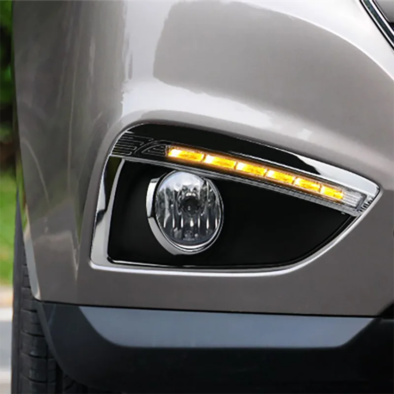 2 шт. для hyundai IX35 2010-2013 Светодиодный дневной ходовой светильник DRL Автомобильная противотуманная фара 6000K Белый Желтый поворотный синий светильник