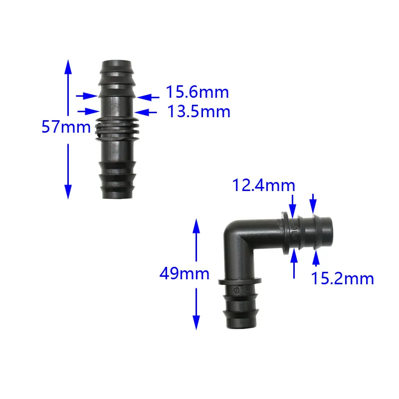 1/2" Hose Elbow Connector 16mm 90 degrees Garden Micro Irrigation Water Connectors Angle Bend Pipe Fittings Water Hose 10 Pcs