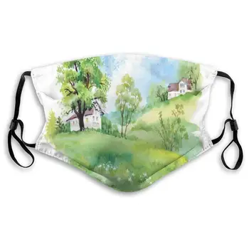 

Unisex Half Face Mouth Mask Face Masks Anti-Dust Face Windproof Ski,Watercolor Cranberry With Grunge Paint Marks Fresh Fruit