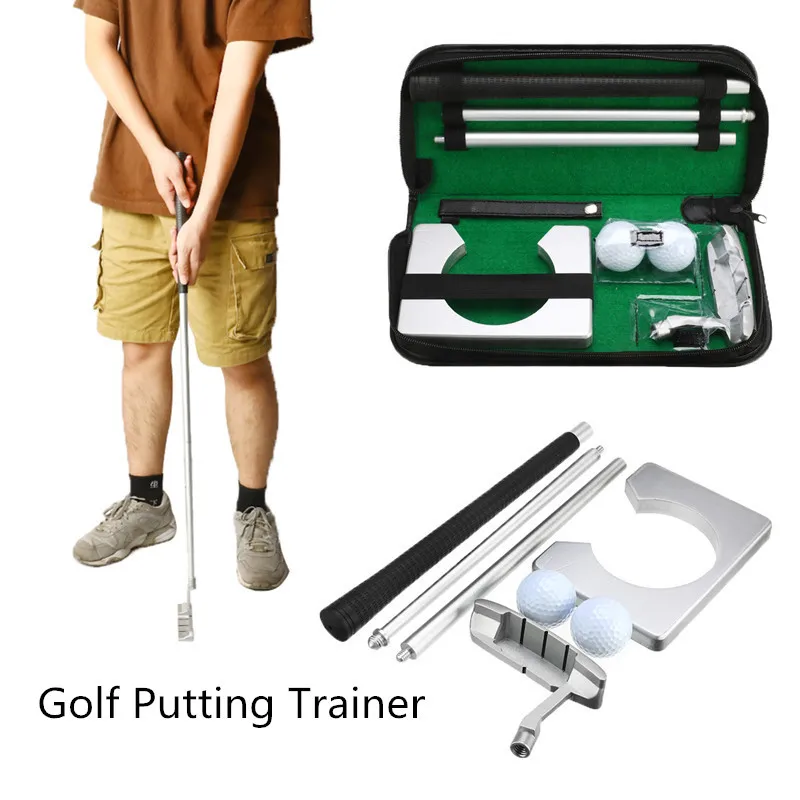 Portable Golf Putter Putting Practice Set Indoor Outdoor Sport Golf Trainer Exercise Equipment Golf Ball Holder Training Aids