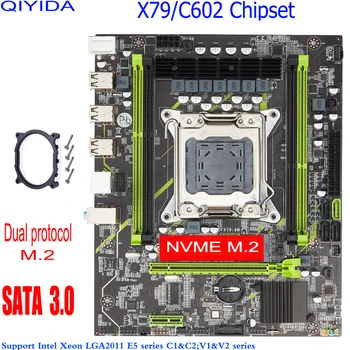 QIYIDA-placa base X79 LGA 2011, chip X79, USB2.0, protocolo Dual SATA3, m.2, compatible con memoria REG ECC y procesador Xeon E5, DDR3, x79, 6M