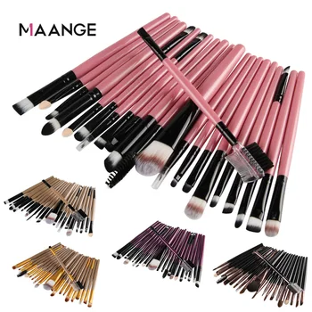 

MAANGE 22 pc Makeup brushes set Professional Rayon wool brushes Foundation Powder Contour Eyeshadow make up brushe case beginner