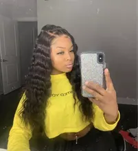 Suelta la onda profunda mechones con cierre 8-28 pulgadas Frontal con mechones brasileño 100% Remy cabello humano 3/4 mechones con cierre