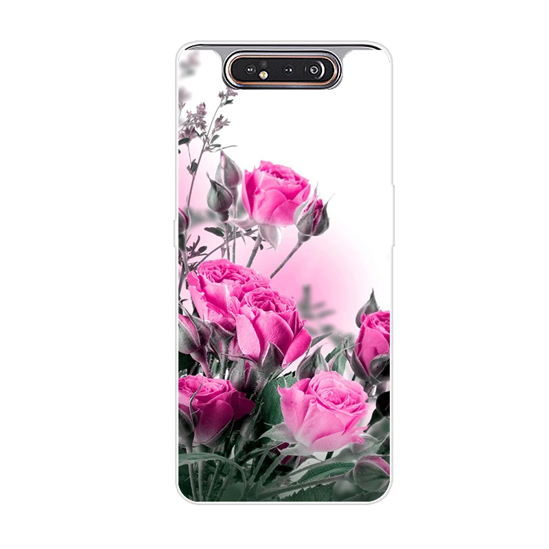 Чехол для телефона для samsung Galaxy A80 чехол силиконовые в форме цветка окрашенные мягкая накладка на заднюю панель из ТПУ чехол для samsung A80 80 чехол модные Coque - Цвет: Светло-коричневый