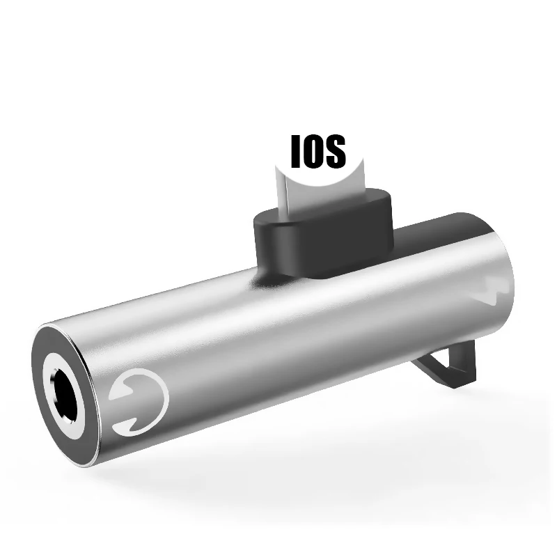 Адаптер для наушников Apple Jack для iPhone X 8 7 Plus, разъем для зарядки наушников AUX, разъем для прослушивания, адаптер OTG, конвертер, сплиттер - Цвет: silver