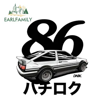 

EARLFAMILY 13cmx11.8cm Japanese Sticker Vinyl Japan Initial AE86 BRZ Stickers Takumi Fujiwara Tofo Shop Decals JDM DRIFT Racing