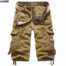 Мужские камуфляжные Летние повседневные хлопковые пляжные шорты, брюки, одежда в стиле хип-хоп, шорты с несколькими карманами для тренировок и пробежек