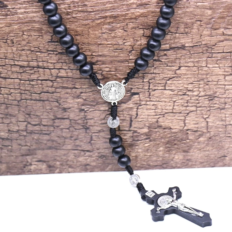 Necklace Catholic Rosary Necklace Religious Jesus Pendant Catholic Rosary Necklace Religious Ritual Accessories