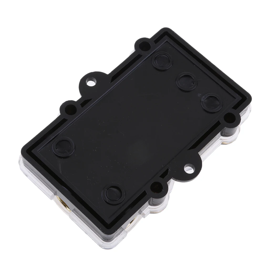 3 Way Power Distribution Block 4/8 AWG Gauge AGU Fuse Holder 60A(3in 1out)