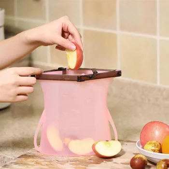 

Silicone Mesh Food Storage Bags For Sandwich Liquid Snack Storage ge Reusable Lunch Fruit Freezer Airtight Seal Home Supplies