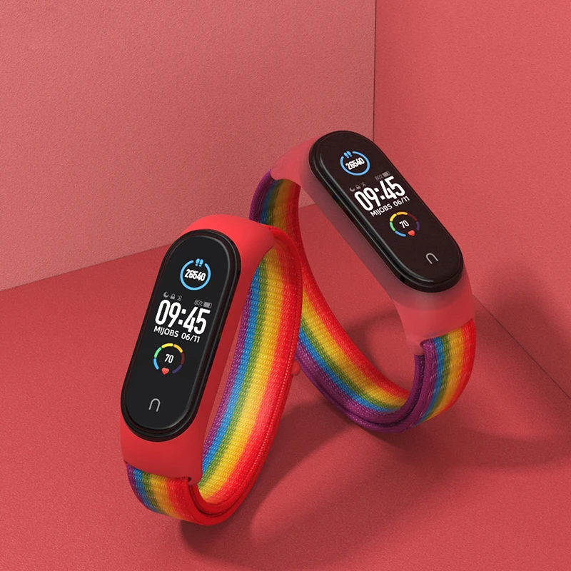 Nylon Strap For xiaomi mi band 6 Bracelet watchband pulsera correa Strap Miband Bracelet Wristband Sport loop Mi band 5 4 3