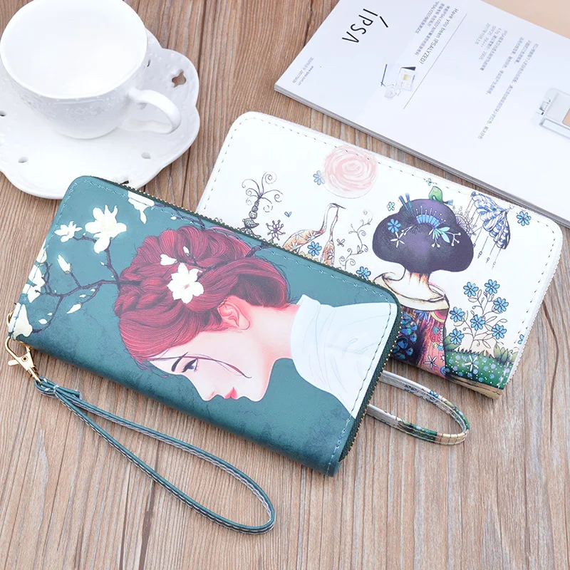 2020 Women's Wallet Fashion Leather luxury wallet Personality printing Long Zipper Wallet Female Card wallet portfel damski 2020 Women's Wallet Fashion Leather luxury wallet Personality printing Long Zipper Wallet Female Card wallet portfel damski