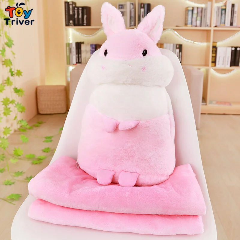 Kawaii Кролик плюшевая игрушка Triver портативное одеяло кукла руки грелка подушка дети мальчик девочка ковер офис Nap ковер подарок