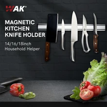 

WAK Strong Magnetic Knife Stand Holder Kitchen Knife Scissors Organizer Storage Tool Wall Mount Block Storage Holder For Kitchen