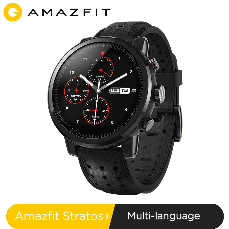  2019 New Amazfit Stratos+ Flagship Smart Watch Genuie Leather Strap Gift Box Sapphire 2S - 32974762047