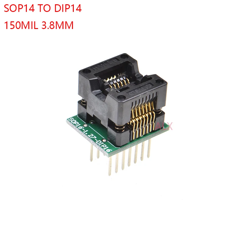 Фото Программатор SOIC14 SOIC 14 SOP14 к din14, разъем-адаптер, ширина корпуса 3,8 мм, 150 мил IC, преобразователь, тестовый чип №1