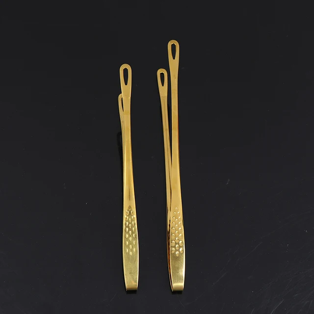 Arany Rozsdamentes Acél Fogófogók Hosszú Fogantyú Nem Csúszás Nélküli Grillező Fogók Steak - Image 6