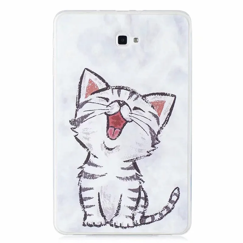 Чехол-накладка для samsung Galaxy Tab A A6, 10,1 дюймов, SM-T580, T585, T580, T585N, чехол из ТПУ - Цвет: cat