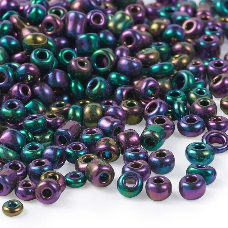 about 4500pcs/pound 6/0 Glass Iris Round Seed Beads for Jewelry Making DIY Bracelet Necklace 4mm in diameter hole: 1mm | Украшения и
